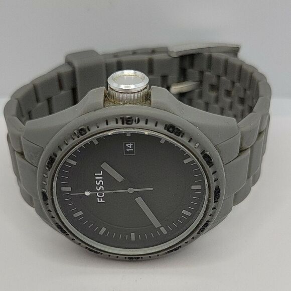 FOSSIL PR5440 Men's Silicone Analog Black Dial Quartz Genuine Wrist Watch BC28 - Picture 7 of 11